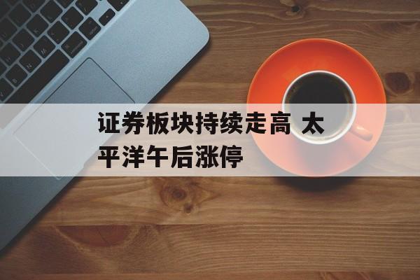 证券板块持续走高 太平洋午后涨停