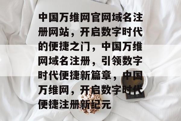 中国万维网官网域名注册网站，开启数字时代的便捷之门，中国万维网域名注册，引领数字时代便捷新篇章，中国万维网，开启数字时代便捷注册新纪元