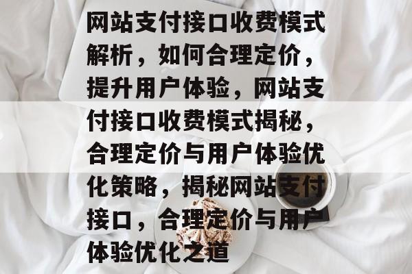 网站支付接口收费模式解析，如何合理定价，提升用户体验，网站支付接口收费模式揭秘，合理定价与用户体验优化策略，揭秘网站支付接口，合理定价与用户体验优化之道
