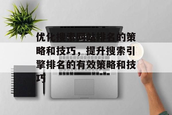 优化搜索网站排名的策略和技巧，提升搜索引擎排名的有效策略和技巧