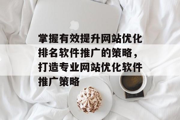掌握有效提升网站优化排名软件推广的策略，打造专业网站优化软件推广策略