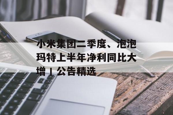 小米集团二季度、泡泡玛特上半年净利同比大增丨公告精选 小米集团二季度、泡泡玛特上半年净利同比大增丨公告精选